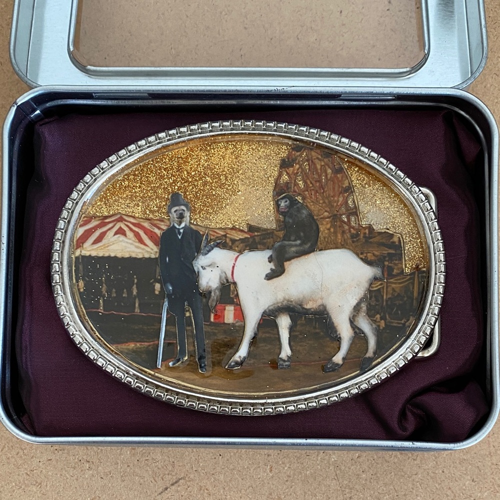 Vintage Circus Theme Belt Buckle by MaLynda Poulson